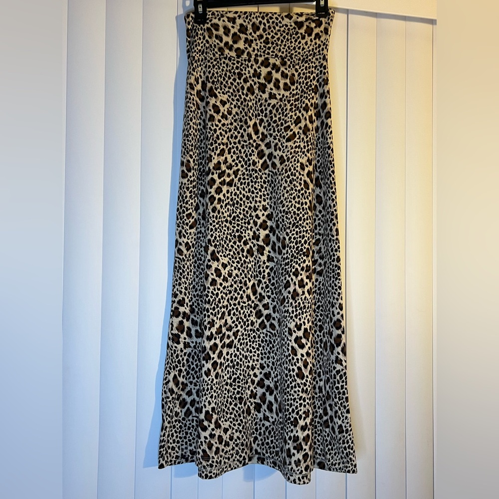 DNA Couture Cheetah  Maxi A-Line Skirt